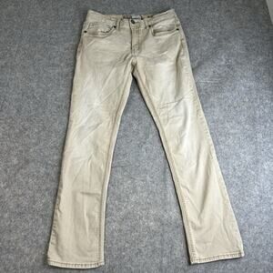 BKE Jake Jeans Mens 33X30 Straight Leg Khaki Beige Pants Stretch Buckle